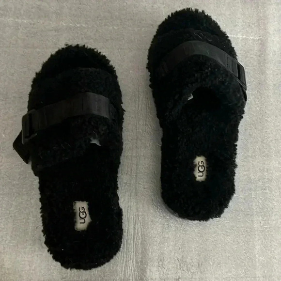 [US8]UGG  Black TREADLITE WOOL Lined Platform Sandal - Picture 3 of 8